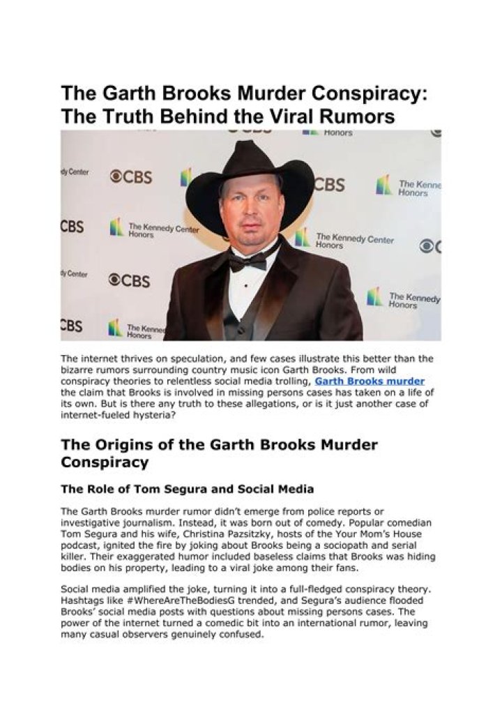 Unraveling the Garth Brooks Conspiracy: Truth or Fiction?